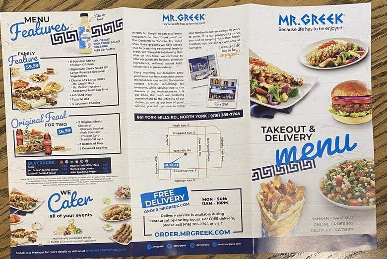 Mr. Greek Mediterranean Grill - Toronto, ON menu_pic