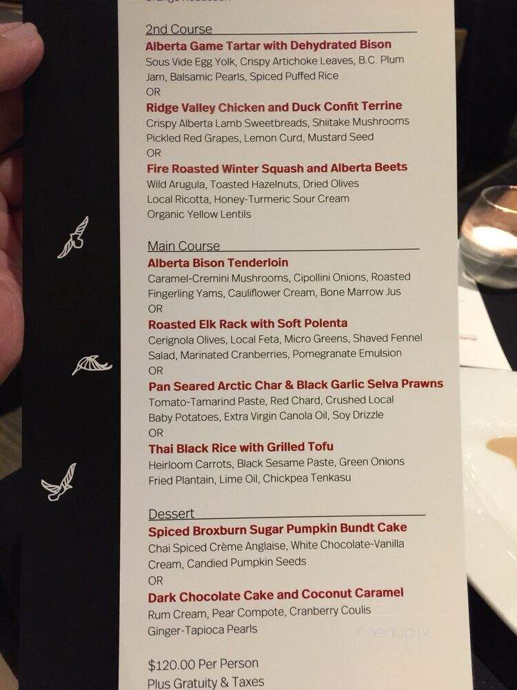 Three Ravens Restaurant and Wine Bar - Banff, AB menu_pic