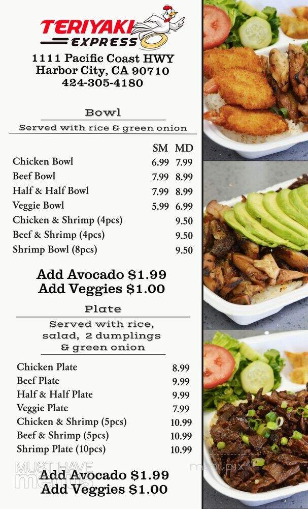 Teriyaki Express - Toronto, ON menu_pic
