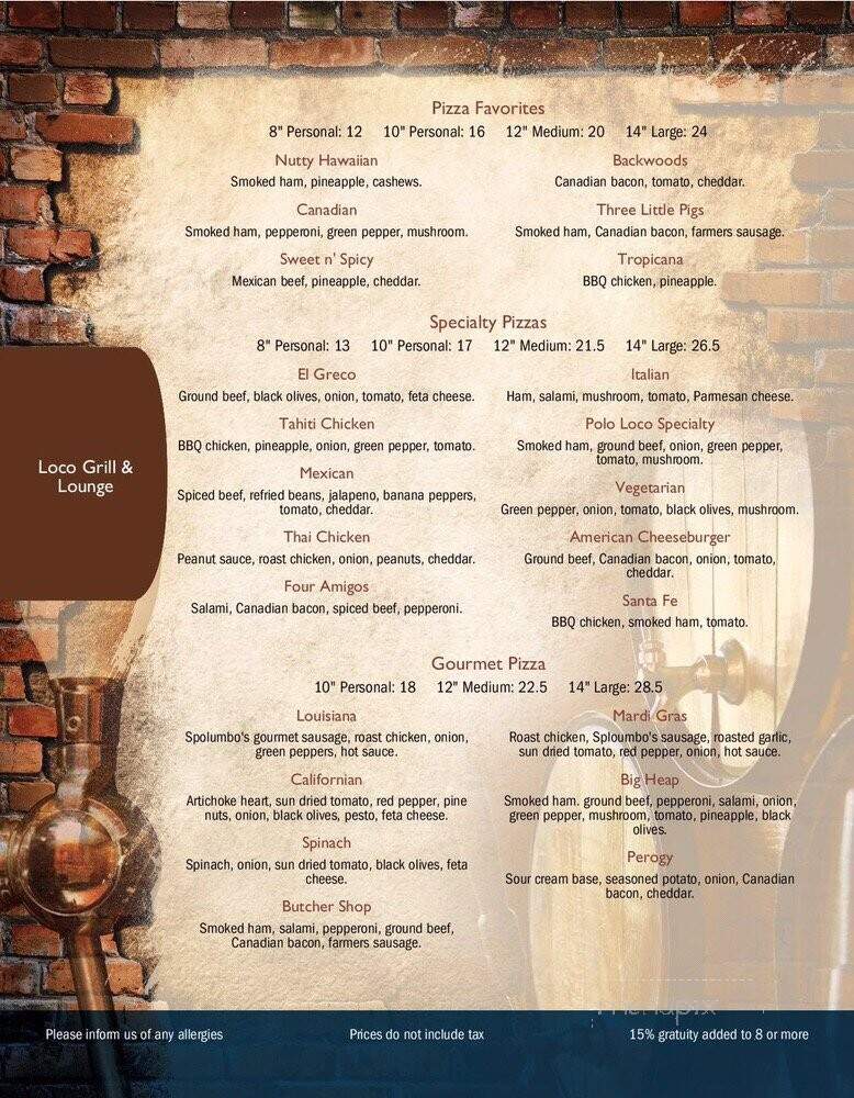 Poco Loco Pizza - Calgary, AB menu_pic