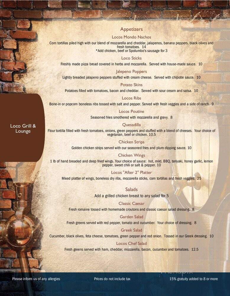 Poco Loco Pizza - Calgary, AB menu_pic