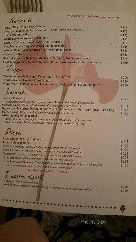 Auberge La Dolce Vita - Notre-Dame-Du-Lac, QC menu_pic