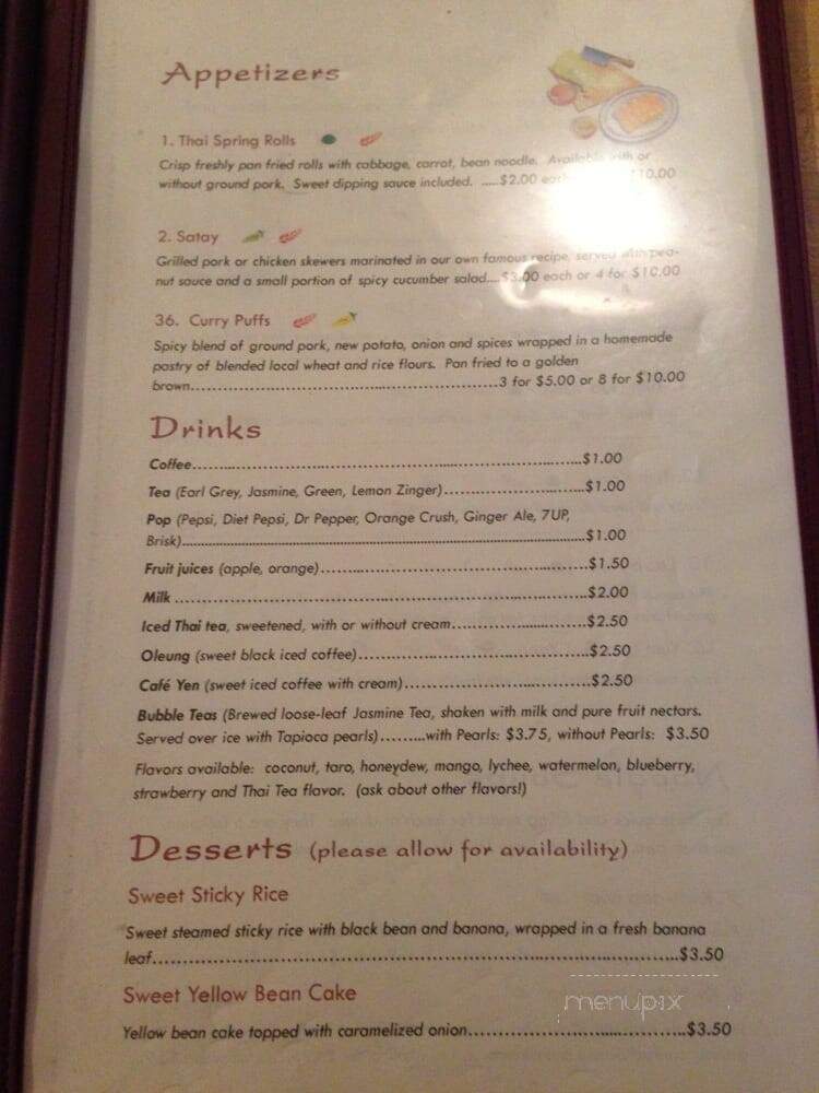 Thai Kitchen - Thunder Bay, ON menu_pic
