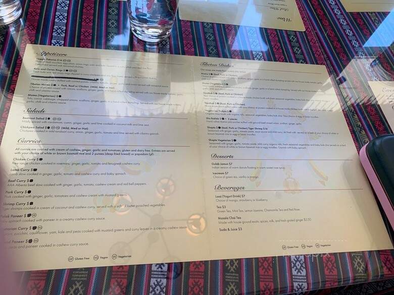 Tibetan Kitchen Cafe - Victoria, BC menu_pic