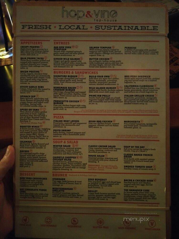 Hop & Vine Pub - Burnaby, BC menu_pic