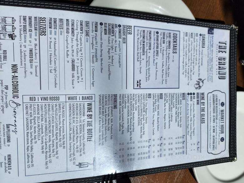 The Grand Pizzeria & Bar - Ottawa, ON menu_pic