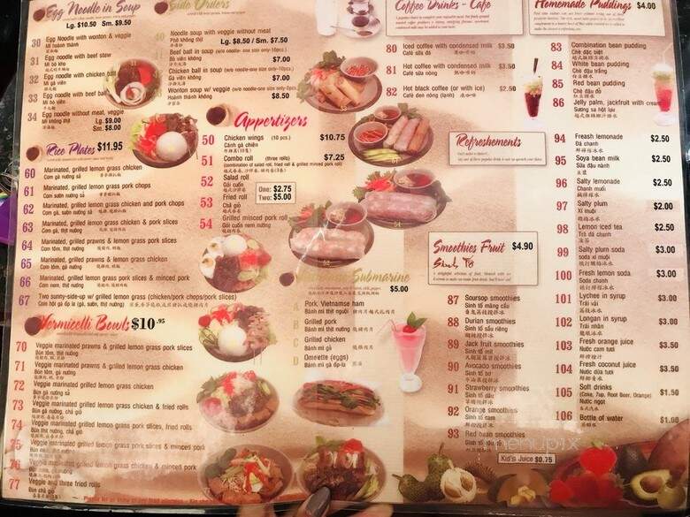 Pho 99 Vietnamese Noodle House - Coquitlam, BC menu_pic