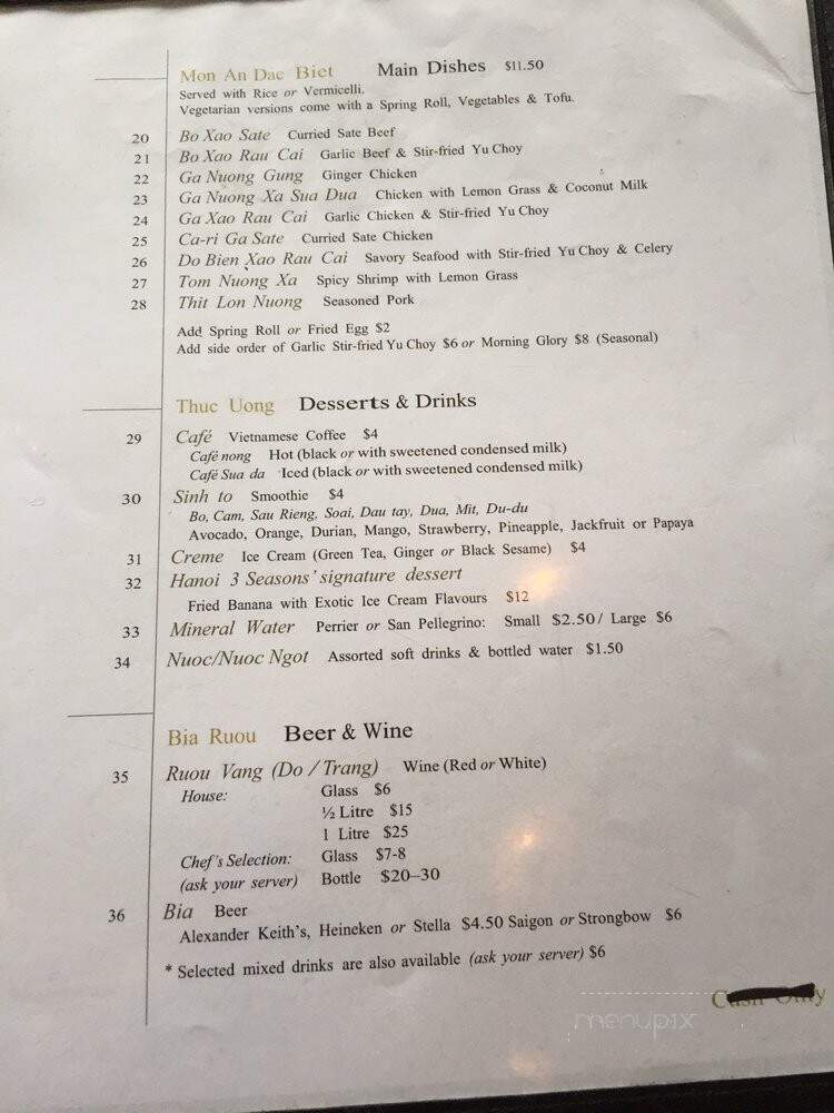 Hanoi 3 Seasons - Toronto, ON menu_pic