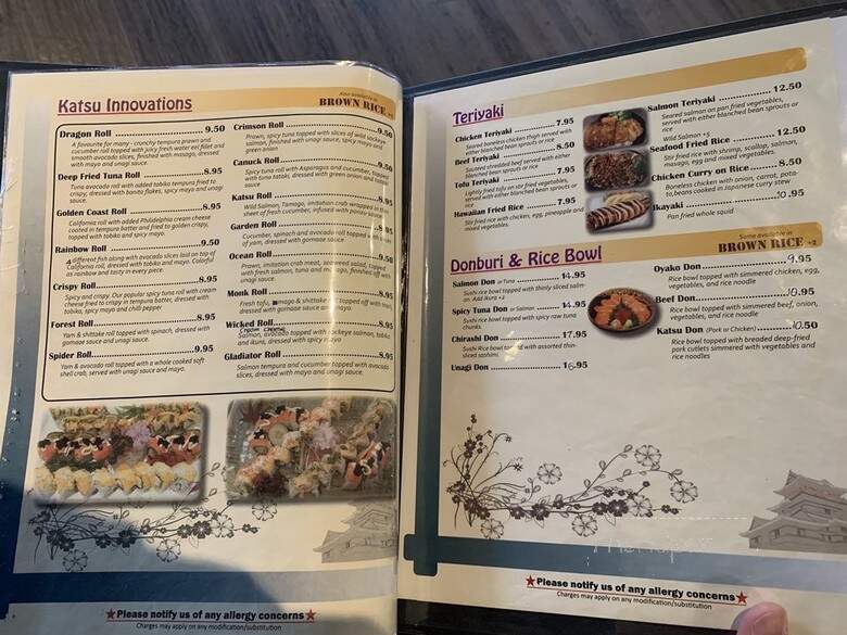 Katsu Sushi Japanese Restaurant - North Vancouver, BC menu_pic