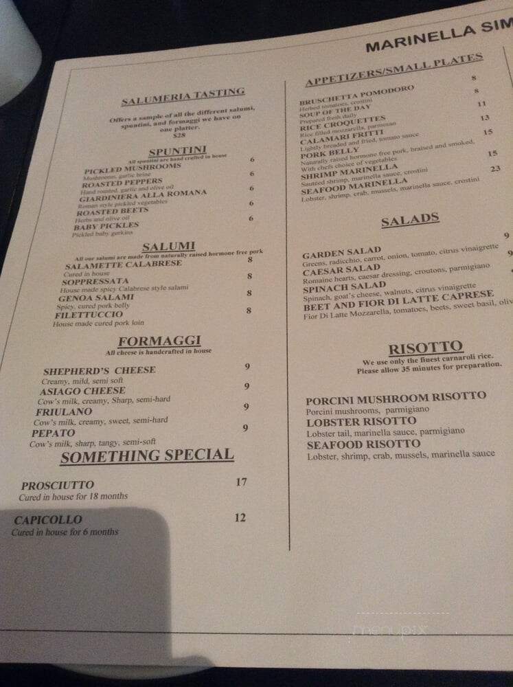 Marinela-Wedge Pizza & Pasta Bar - Toronto, ON menu_pic