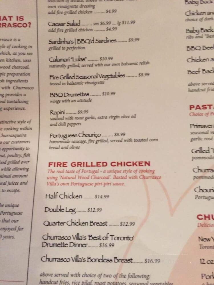 Churrasco Villa Toronto's Original - Toronto, ON menu_pic