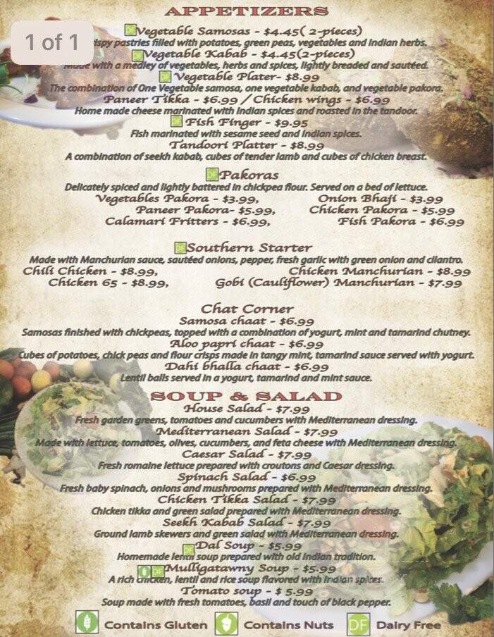 Taj Palace - Edmonton, AB menu_pic