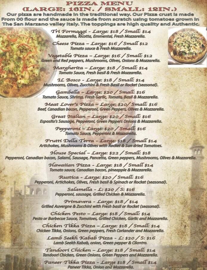 Taj Palace - Edmonton, AB menu_pic