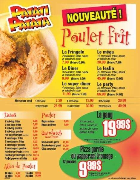 Patati Patata - Alma, QC menu_pic