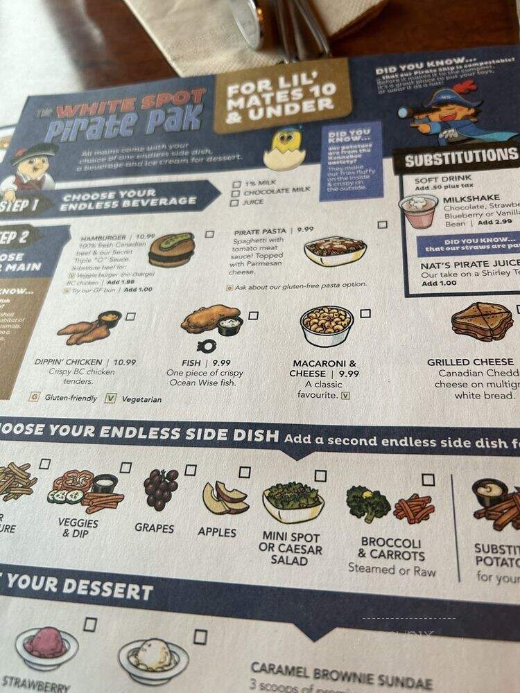 White Spot Restaurant - Port Coquitlam, BC menu_pic