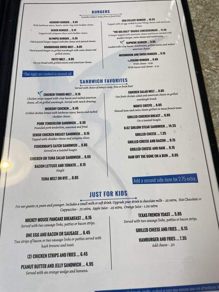 Blue Bird Restaurant - Sussex, NB menu_pic