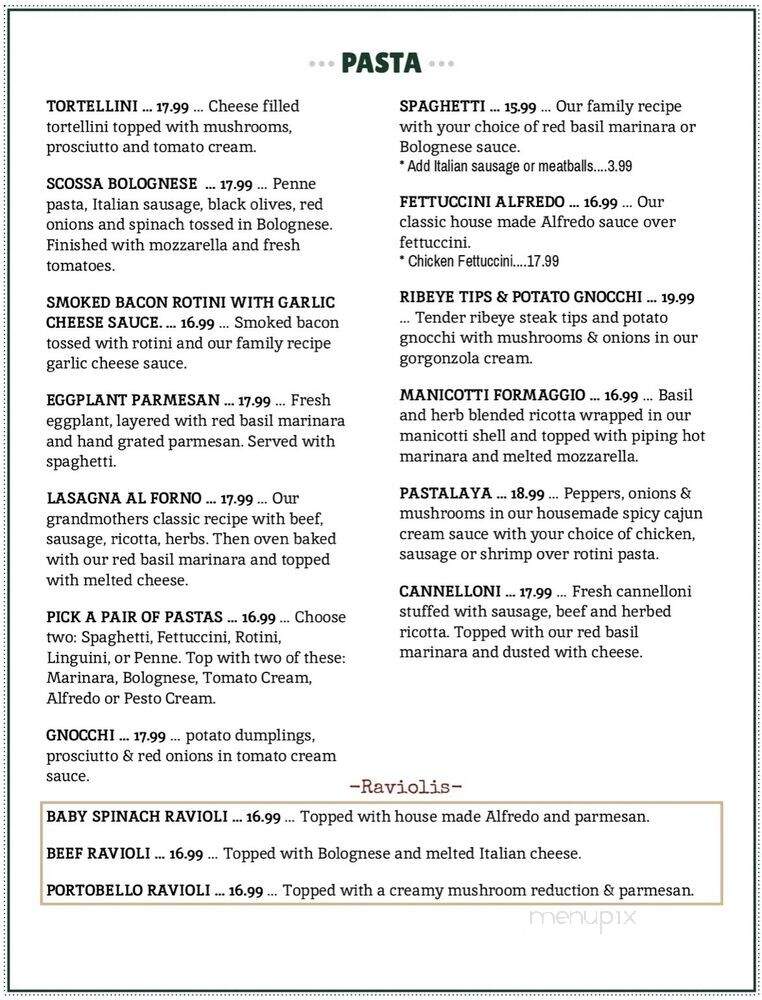 Amici Italian Cuisine - Fredericton, NB menu_pic