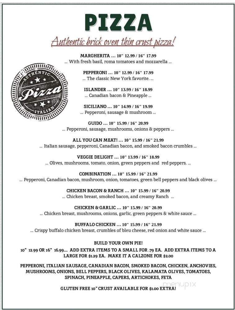 Amici Italian Cuisine - Fredericton, NB menu_pic