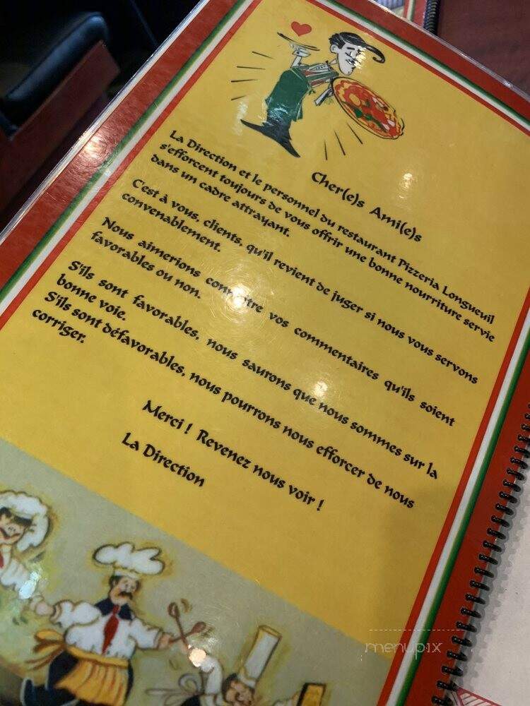 Longueuil Pizza Restaurant - Longueuil, QC menu_pic
