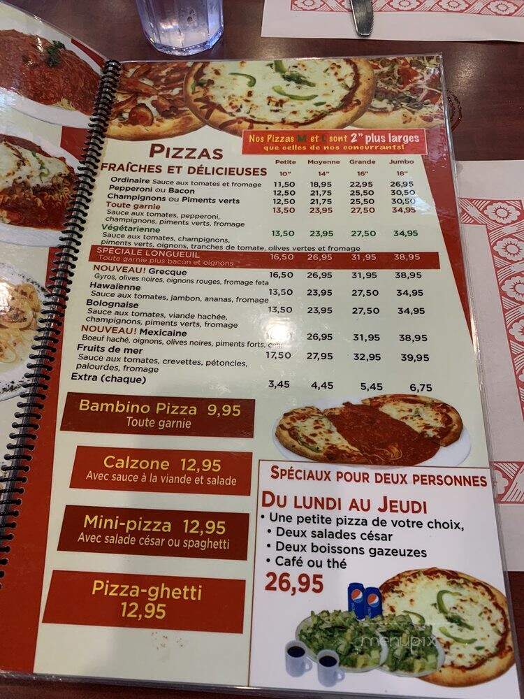 Longueuil Pizza Restaurant - Longueuil, QC menu_pic