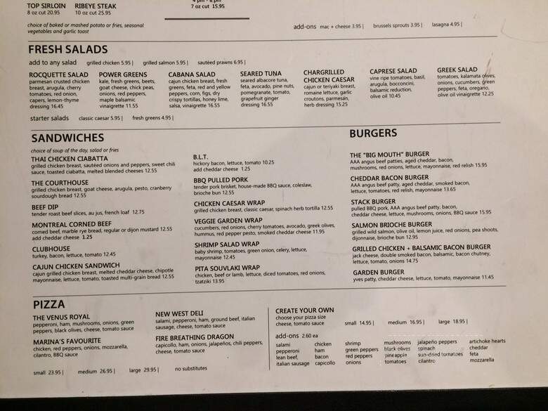 Venus Place - New Westminster, BC menu_pic