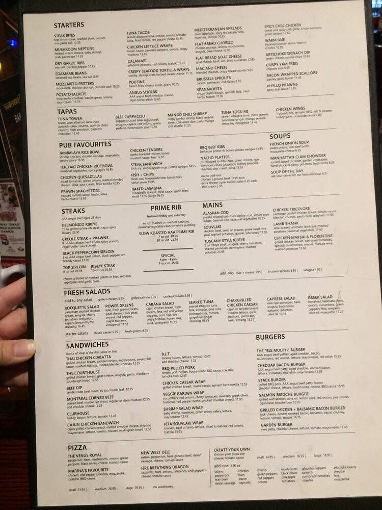 Venus Place - New Westminster, BC menu_pic