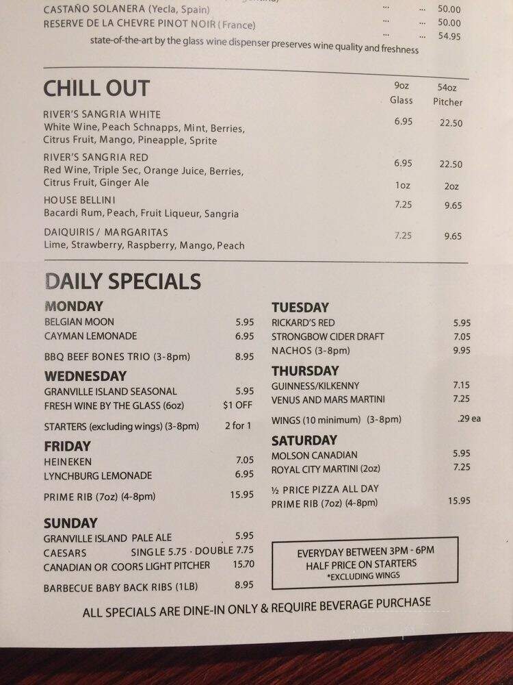 Venus Place - New Westminster, BC menu_pic