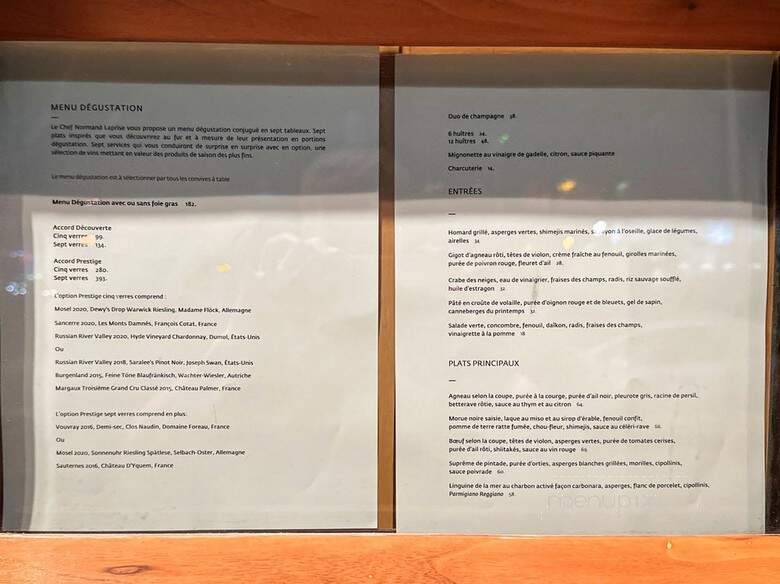 Toque Restaurant - Montreal, QC menu_pic