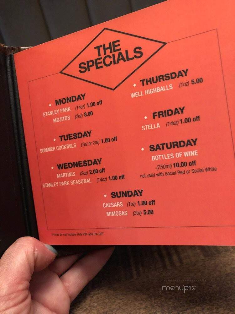 Brown's Social House - Langley, BC menu_pic