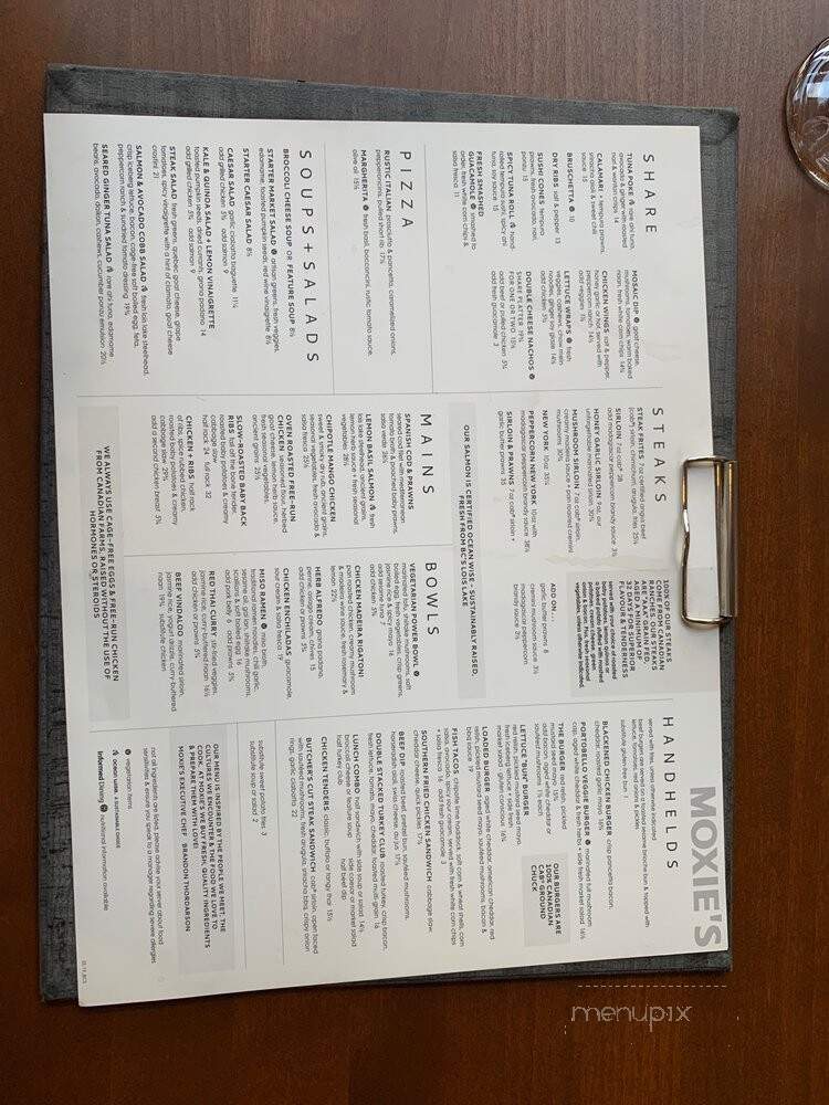 Moxie's Classic Grill - Campbell River, BC menu_pic