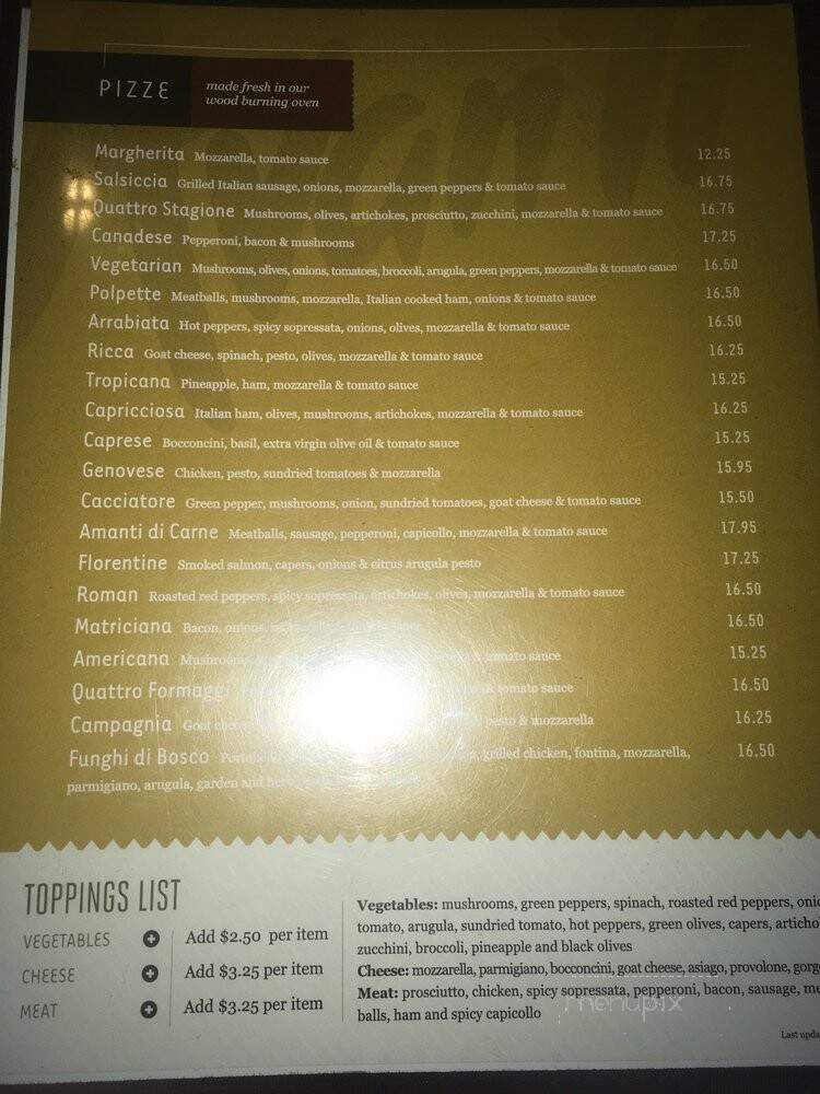 Avantis Trattoria - Oshawa, ON menu_pic