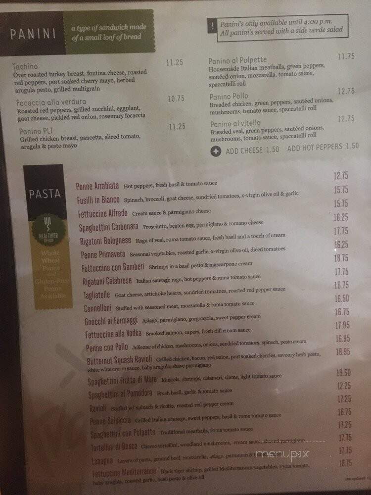Avantis Trattoria - Oshawa, ON menu_pic