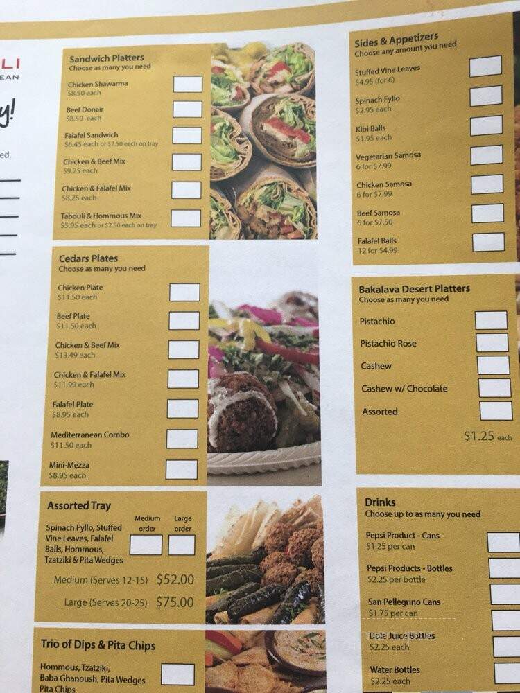 Cedars - Calgary, AB menu_pic
