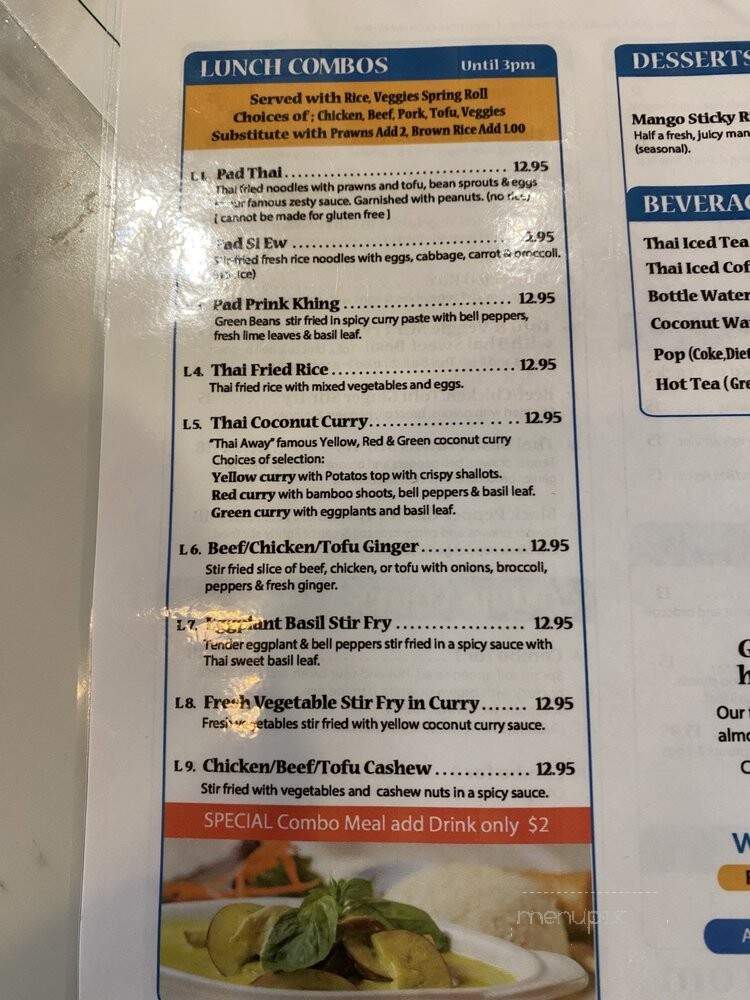 Thai Away Home - Vancouver, BC menu_pic