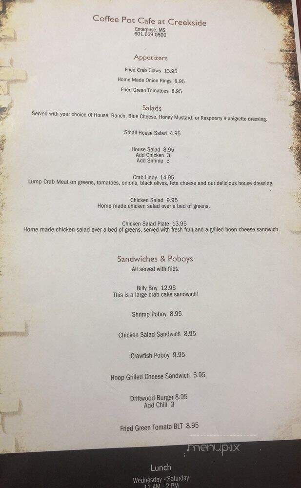 The Coffee Pot - Winnipeg, MB menu_pic