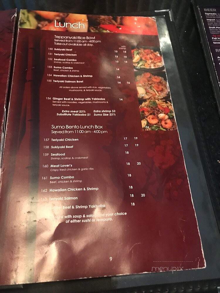 Sumo Sumo Sushi Bar & Grill - Strathcona County, AB menu_pic
