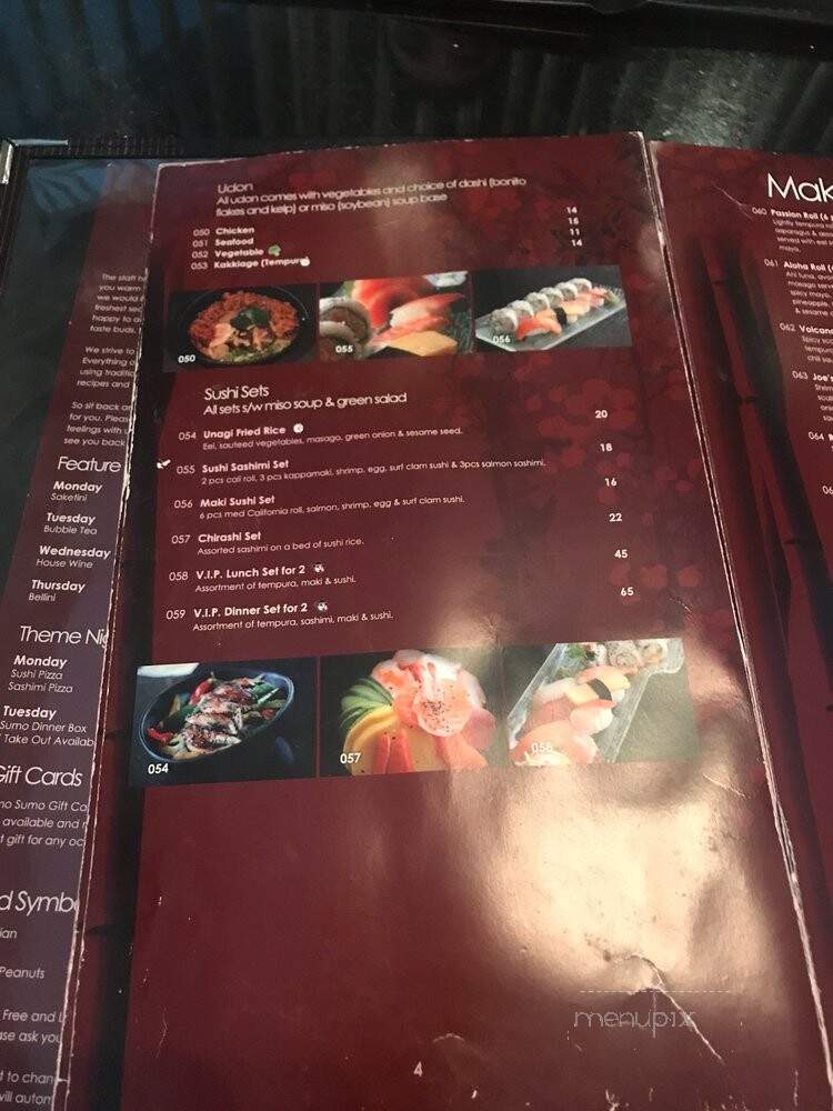Sumo Sumo Sushi Bar & Grill - Strathcona County, AB menu_pic