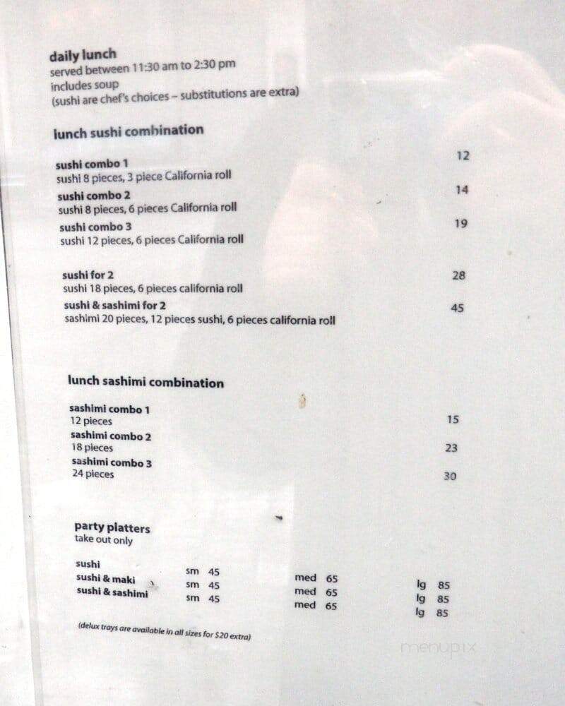 Japango Sushi & Noodle Restaurants - Toronto, ON menu_pic