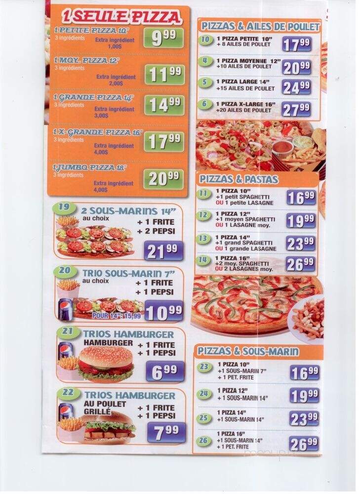 Pizza Masson Enr - Montreal, QC menu_pic