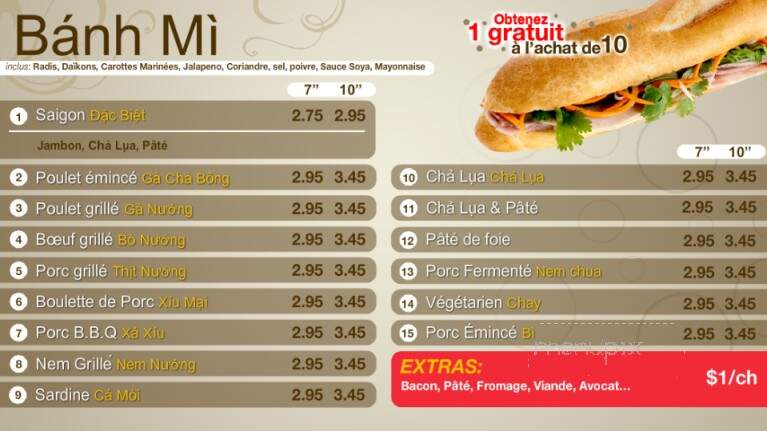 Vua - Montreal, QC menu_pic