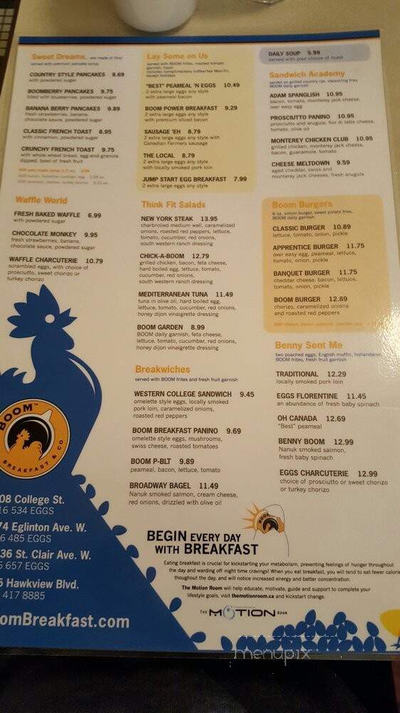Boom Breakfast & Co - Toronto, ON menu_pic