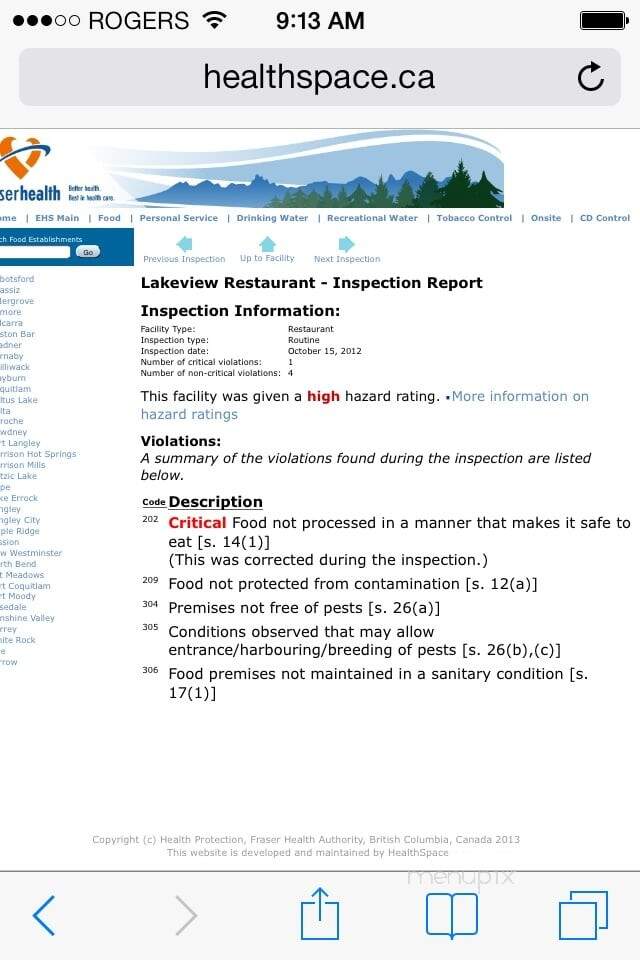 Lakeview Restaurant - Harrison Hot Springs, BC