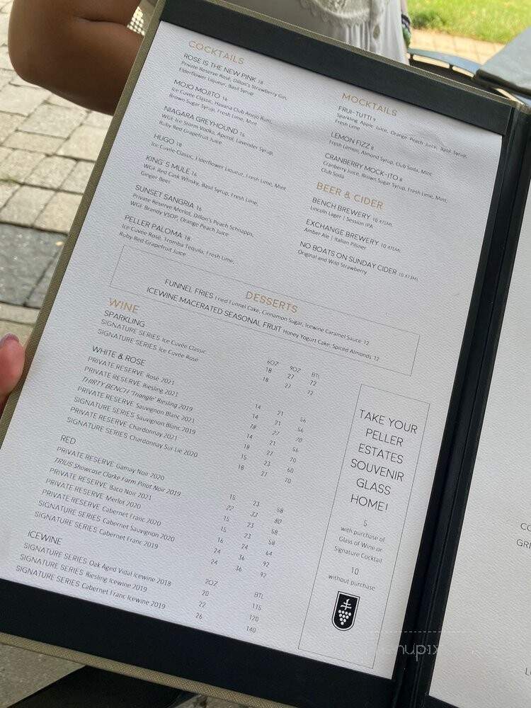 Peller Estates Winery - Niagara-on-the-Lake, ON menu_pic