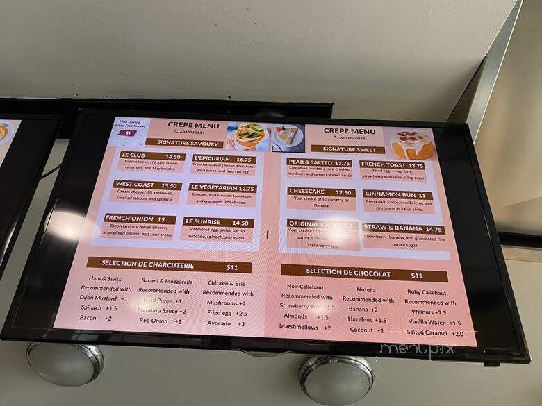 Cafe Crepe - Vancouver, BC menu_pic