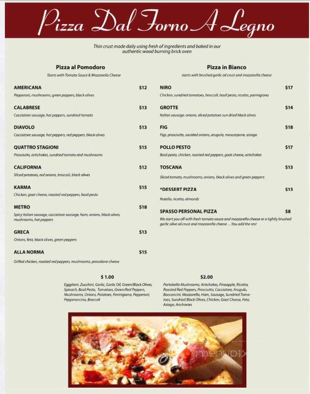 Spasso - Stoney Creek, ON menu_pic