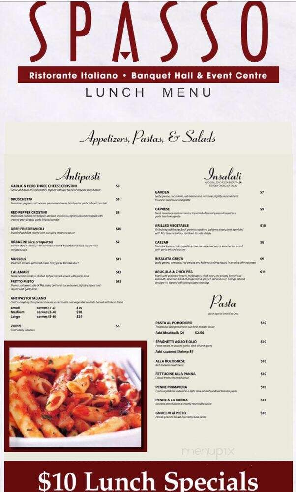 Spasso - Stoney Creek, ON menu_pic