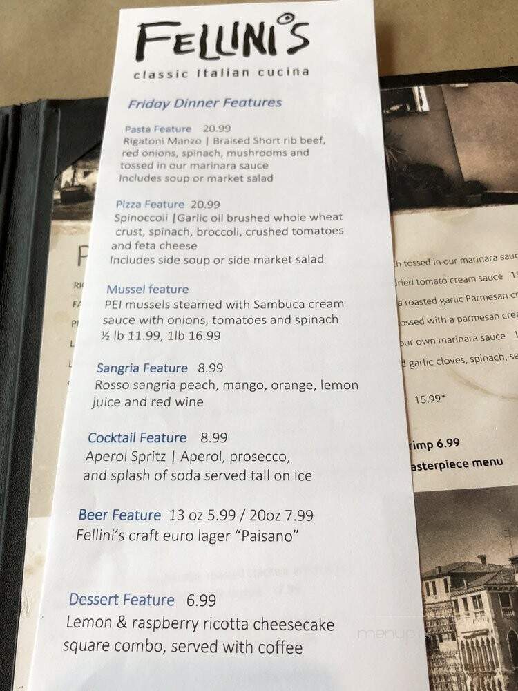 Fellinis Italian-Mediterranean - Stratford, ON menu_pic