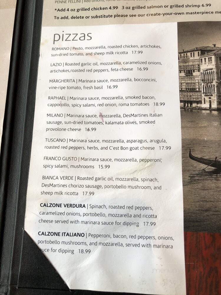 Fellinis Italian-Mediterranean - Stratford, ON menu_pic