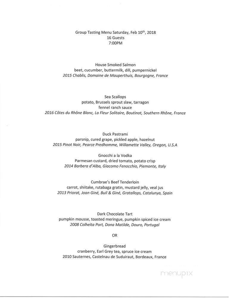 Quatrefoil Restaurant - Hamilton, ON menu_pic