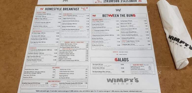 Wimpy's Diner - Markham, ON menu_pic